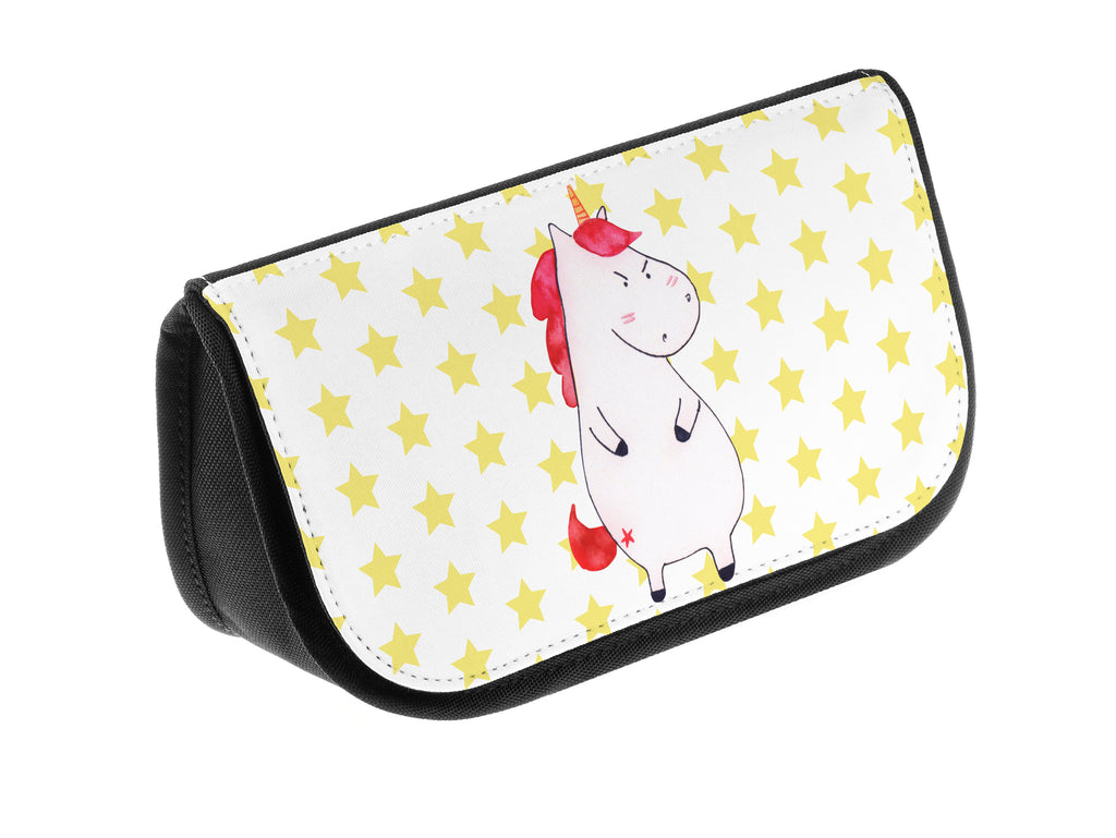 Kosmetiktasche Einhorn wütend Kosmetikbeutel, Kulturtasche, Kulturbeutel, Schminktasche, Make-Up Tasche, Einhorn, Einhörner, Einhorn Deko, Pegasus, Unicorn, Realität, Ansage, lustlos, nein, Büro, Arbeit, wütend, dumme Fragen, lustig, Spaß, Geschenk