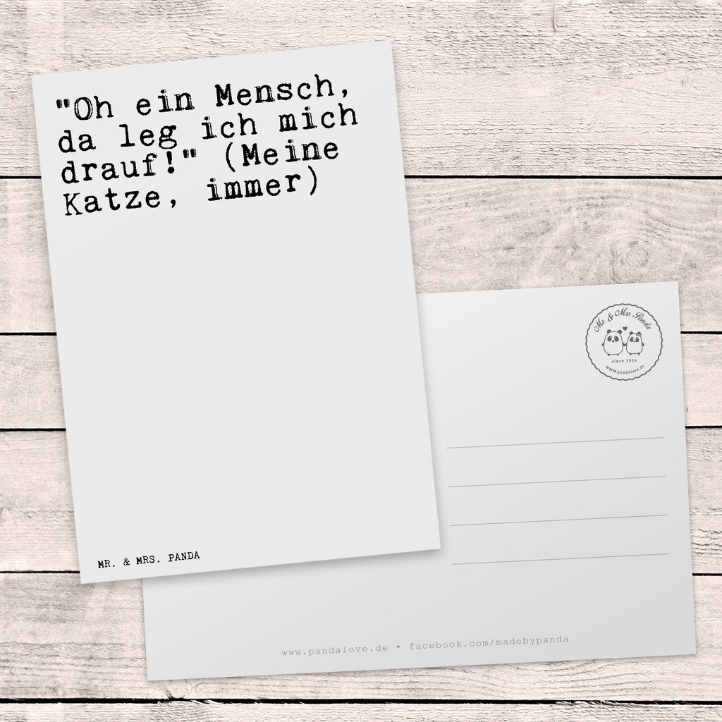 Postkarte Sprüche und Zitate "Oh ein Mensch, da leg ich mich drauf!" (Meine Katze, immer) Geschenkkarte, Grußkarte, Karte, Einladung, Ansichtskarte, Geburtstagskarte, Einladungskarte, Dankeskarte, Spruch, Sprüche, lustig, Weisheiten, Zitate, Spruch Sprüche Weisheiten Zitate Lustig Weisheit Worte