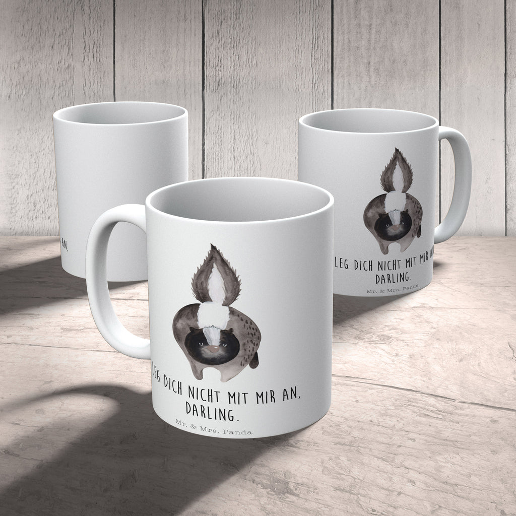 Tasse Stinktier Angriff Stinktier, Skunk, Wildtier, Raubtier, Stinker, Stinki, wütend, Drohung Becher, Kaffeetasse, Kaffeebecher, Tee, Frühstück, Büro  Stinktier, Skunk