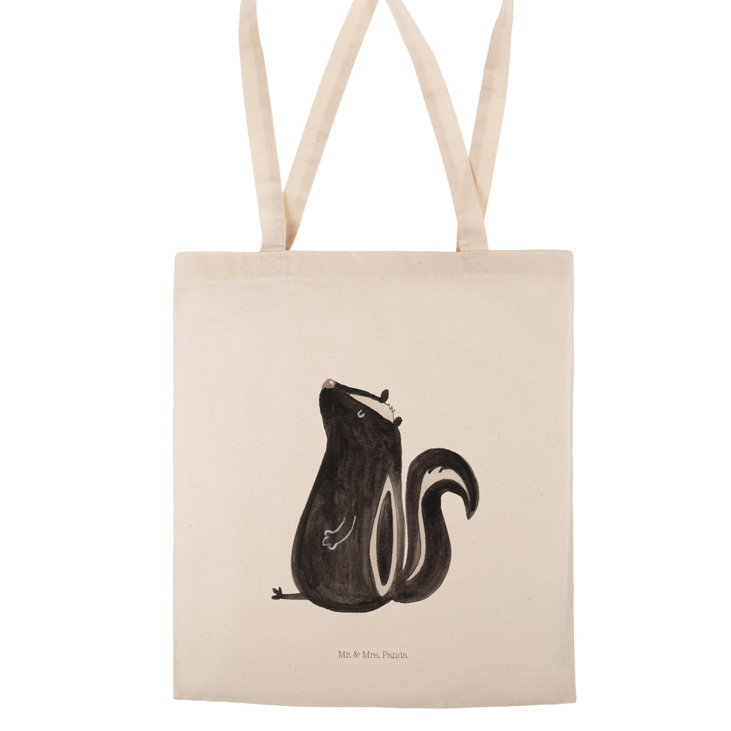 Tragetasche Stinktier sitzend Beuteltasche, Beutel, Einkaufstasche, Jutebeutel, Stoffbeutel, Stinktier, Skunk, Wildtier, Raubtier, Stinker, Stinki, Spruch, Büro, Recht, Besserwisser