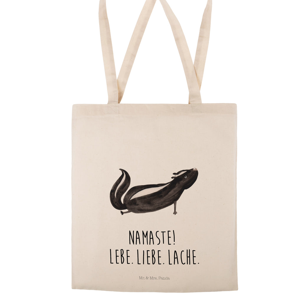 Tragetasche Stinktier Yoga Beuteltasche, Beutel, Einkaufstasche, Jutebeutel, Stoffbeutel, Stinktier, Skunk, Wildtier, Raubtier, Stinker, Stinki, Yoga, Namaste, Lebe, Liebe, Lache