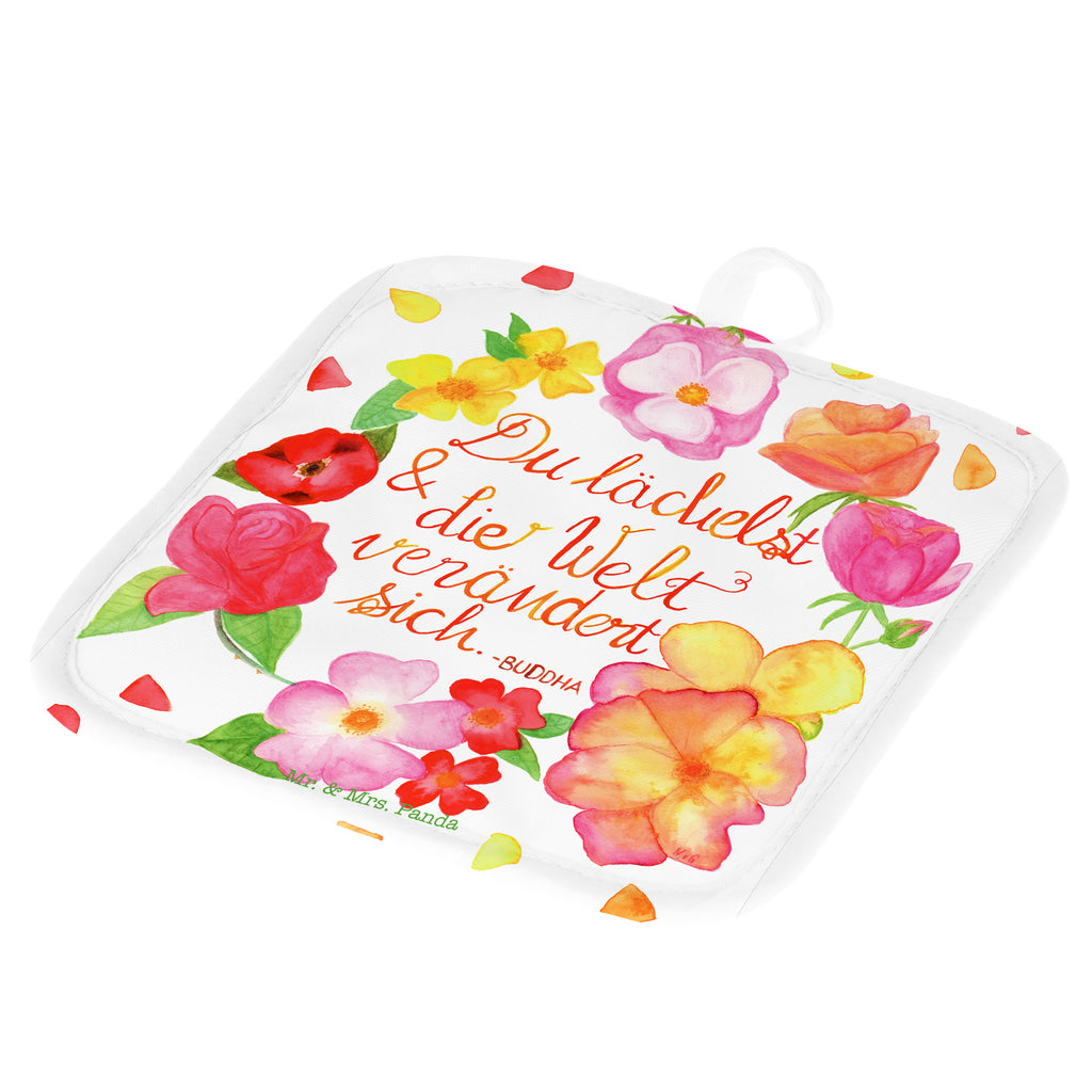 2er Set Topflappen  Du Lächelst Topflappen, Topfuntersetzer, Ofenhandschuh, Topflappen Set, Topflappen lustig, Topflappen mit Spruch, Blumen Deko, Frühlings Deko, Sommer Deko, Dekoration, positive Botschaft, Naturliebhaber, Outdoor, Natur, Abenteuer, Lächele, Welt verändert sich, Zitat Buddha, Lachen Spruch, glücklich sein, Zitat schön, Geschenk Freundin, Spruch positiv
