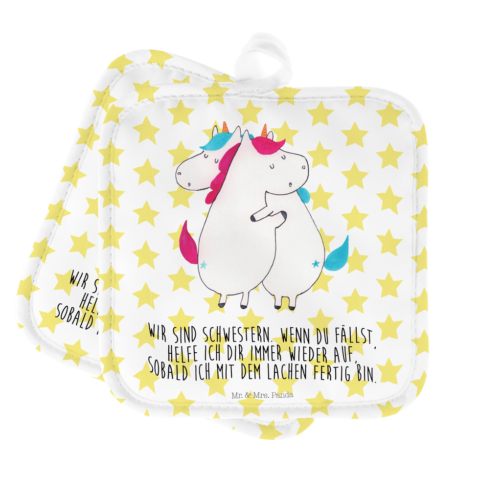 2er Set Topflappen  Einhörner Umarmen Topflappen, Topfuntersetzer, Ofenhandschuh, Topflappen Set, Topflappen lustig, Topflappen mit Spruch, Einhorn, Einhörner, Einhorn Deko, Pegasus, Unicorn, Freundinnen, Freundin, BFF, Schwester, Schwestern, Familie, Geschwister, Sister, Liebe