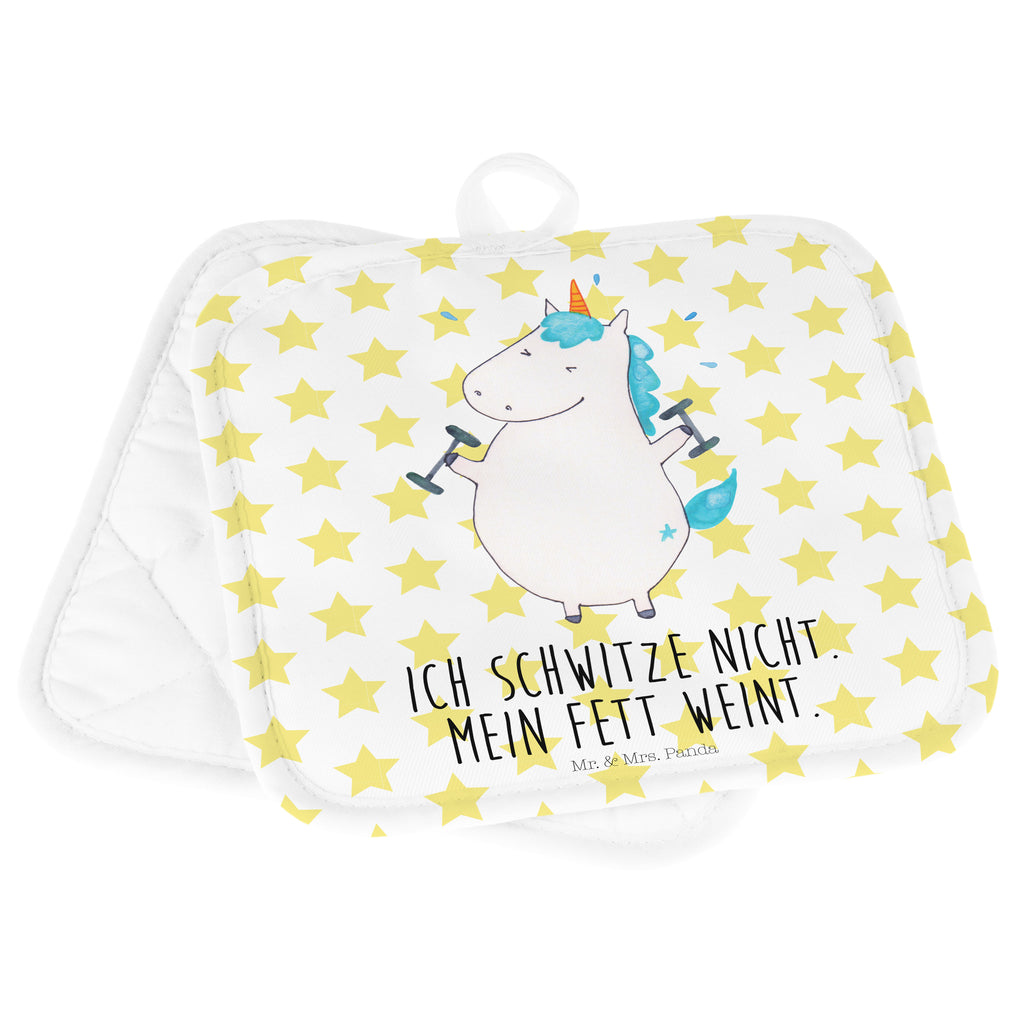 2er Set Topflappen  Einhorn Fitness Topflappen, Topfuntersetzer, Ofenhandschuh, Topflappen Set, Topflappen lustig, Topflappen mit Spruch, Einhorn, Einhörner, Einhorn Deko, Pegasus, Unicorn, Gym, Fitness, Fitnessstudio, Diät, Abnehmen, Sport, Pumpen, Geräte, Sixpack