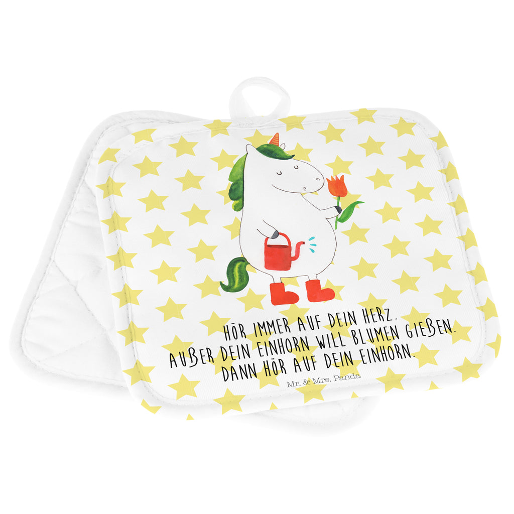 2er Set Topflappen  Einhorn Gärtner Topflappen, Topfuntersetzer, Ofenhandschuh, Topflappen Set, Topflappen lustig, Topflappen mit Spruch, Einhorn, Einhörner, Einhorn Deko, Pegasus, Unicorn, Luftballon, Gießkanne, Giesskanne, Lebenslust, Freude, Blume, Freundin, Garten, Stiefel