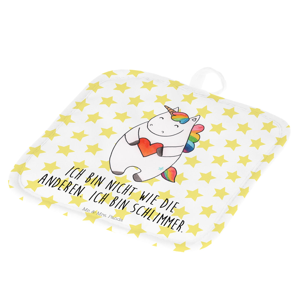 2er Set Topflappen  Einhorn Herz Topflappen, Topfuntersetzer, Ofenhandschuh, Topflappen Set, Topflappen lustig, Topflappen mit Spruch, Einhorn, Einhörner, Einhorn Deko, Pegasus, Unicorn, Herz, schlimm, böse, witzig, lustig, Freundin, anders, bunt