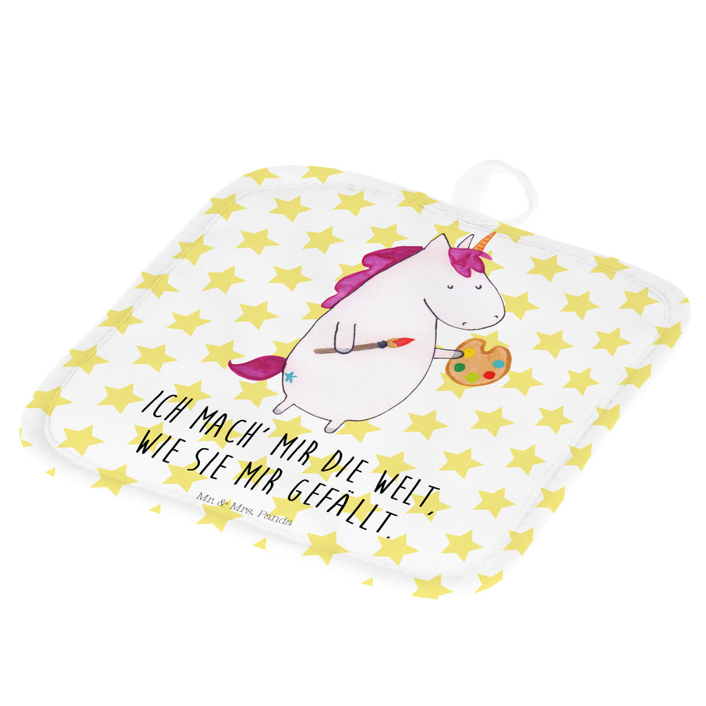 2er Set Topflappen  Einhorn Künstler Topflappen, Topfuntersetzer, Ofenhandschuh, Topflappen Set, Topflappen lustig, Topflappen mit Spruch, Einhorn, Einhörner, Einhorn Deko, Pegasus, Unicorn, Englisch, Künstler, Artist, Malen, Zeichnen, Welt, Farbe, Stift, Pinsel, Geschenk, Maler