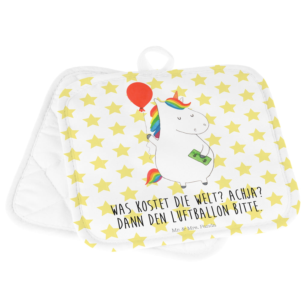 2er Set Topflappen  Einhorn Luftballon Topflappen, Topfuntersetzer, Ofenhandschuh, Topflappen Set, Topflappen lustig, Topflappen mit Spruch, Einhorn, Einhörner, Einhorn Deko, Pegasus, Unicorn, Luftballon, Geld, Lebenslust, Freude, Geschenk, Freundin