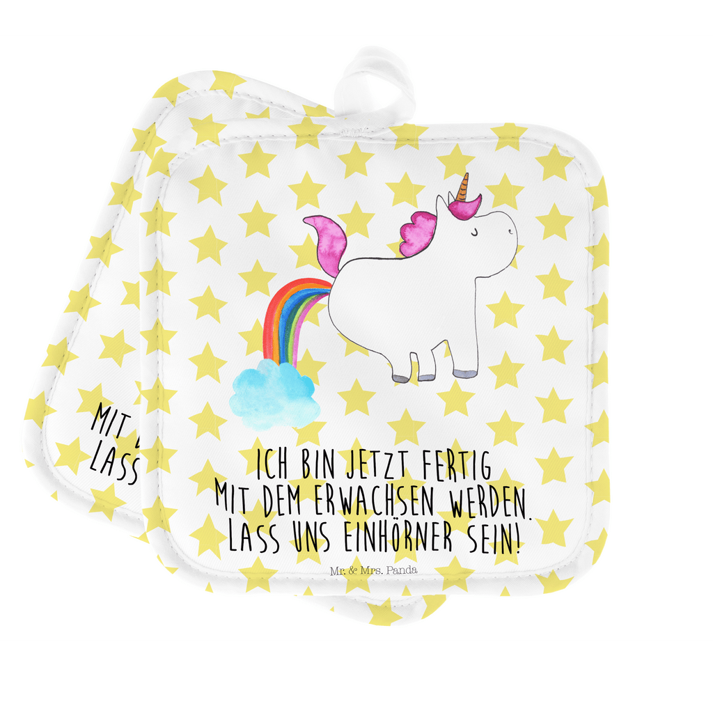 2er Set Topflappen  Einhorn Pupsend Topflappen, Topfuntersetzer, Ofenhandschuh, Topflappen Set, Topflappen lustig, Topflappen mit Spruch, Einhorn, Einhörner, Einhorn Deko, Pegasus, Unicorn, Pups, Regenbogen, Glitzer, Einhornpower, Erwachsenwerden, Spaß, lustig, Freundin