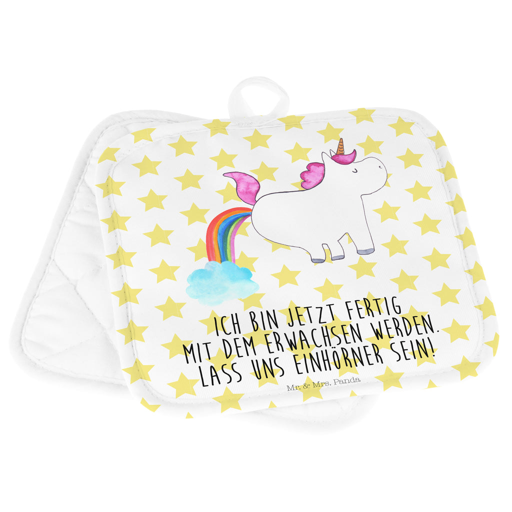 2er Set Topflappen  Einhorn Pupsend Topflappen, Topfuntersetzer, Ofenhandschuh, Topflappen Set, Topflappen lustig, Topflappen mit Spruch, Einhorn, Einhörner, Einhorn Deko, Pegasus, Unicorn, Pups, Regenbogen, Glitzer, Einhornpower, Erwachsenwerden, Spaß, lustig, Freundin