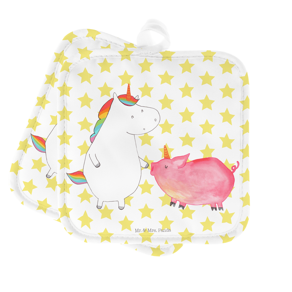2er Set Topflappen  Einhorn + Schweinhorn Topflappen, Topfuntersetzer, Ofenhandschuh, Topflappen Set, Topflappen lustig, Topflappen mit Spruch, Einhorn, Einhörner, Einhorn Deko, Pegasus, Unicorn, Freundschaft, Schweinhorn, Schwein, Freundin, Schweinchen