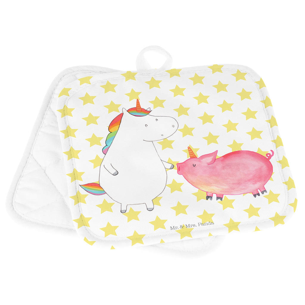 2er Set Topflappen  Einhorn + Schweinhorn Topflappen, Topfuntersetzer, Ofenhandschuh, Topflappen Set, Topflappen lustig, Topflappen mit Spruch, Einhorn, Einhörner, Einhorn Deko, Pegasus, Unicorn, Freundschaft, Schweinhorn, Schwein, Freundin, Schweinchen