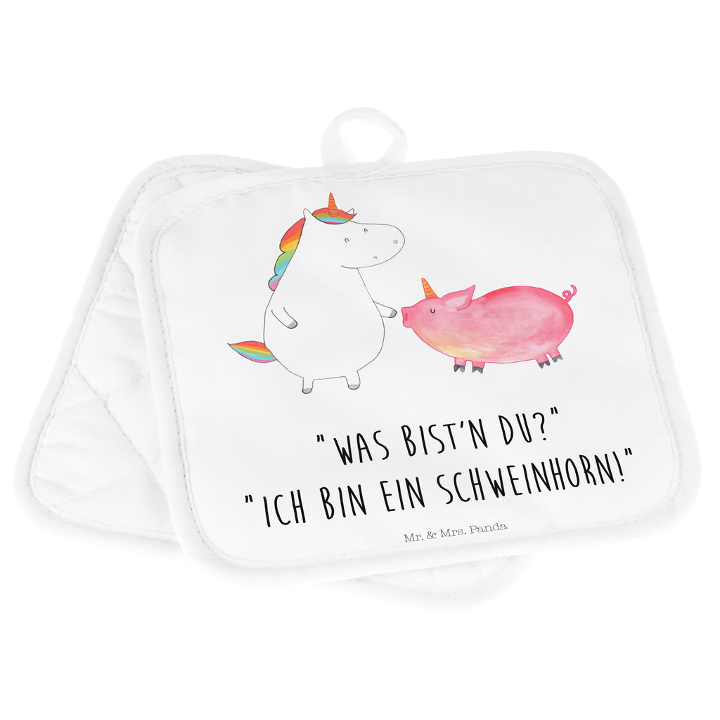2er Set Topflappen  Einhorn + Schweinhorn Topflappen, Topfuntersetzer, Ofenhandschuh, Topflappen Set, Topflappen lustig, Topflappen mit Spruch, Einhorn, Einhörner, Einhorn Deko, Pegasus, Unicorn, Freundschaft, Schweinhorn, Schwein, Freundin, Schweinchen