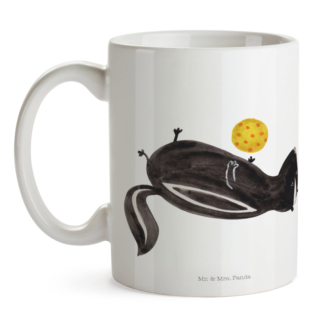 Tasse Stinktier Ball Stinktier, Skunk, Wildtier, Raubtier, Stinker, Stinki, verspielt, Weisheit,  Becher, Kaffeetasse, Kaffeebecher, Tee, Frühstück, Büro  Stinktier, Skunk