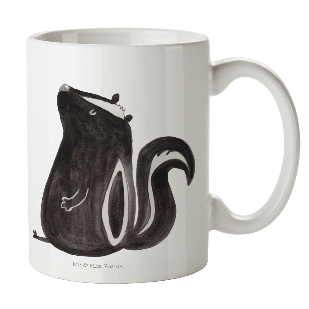Tasse Stinktier sitzend Stinktier, Skunk, Wildtier, Raubtier, Stinker, Stinki, Spruch, Büro, Recht, Besserwisser, Becher, Kaffeetasse, Kaffeebecher, Tee, Frühstück, Büro  Stinktier, Skunk
