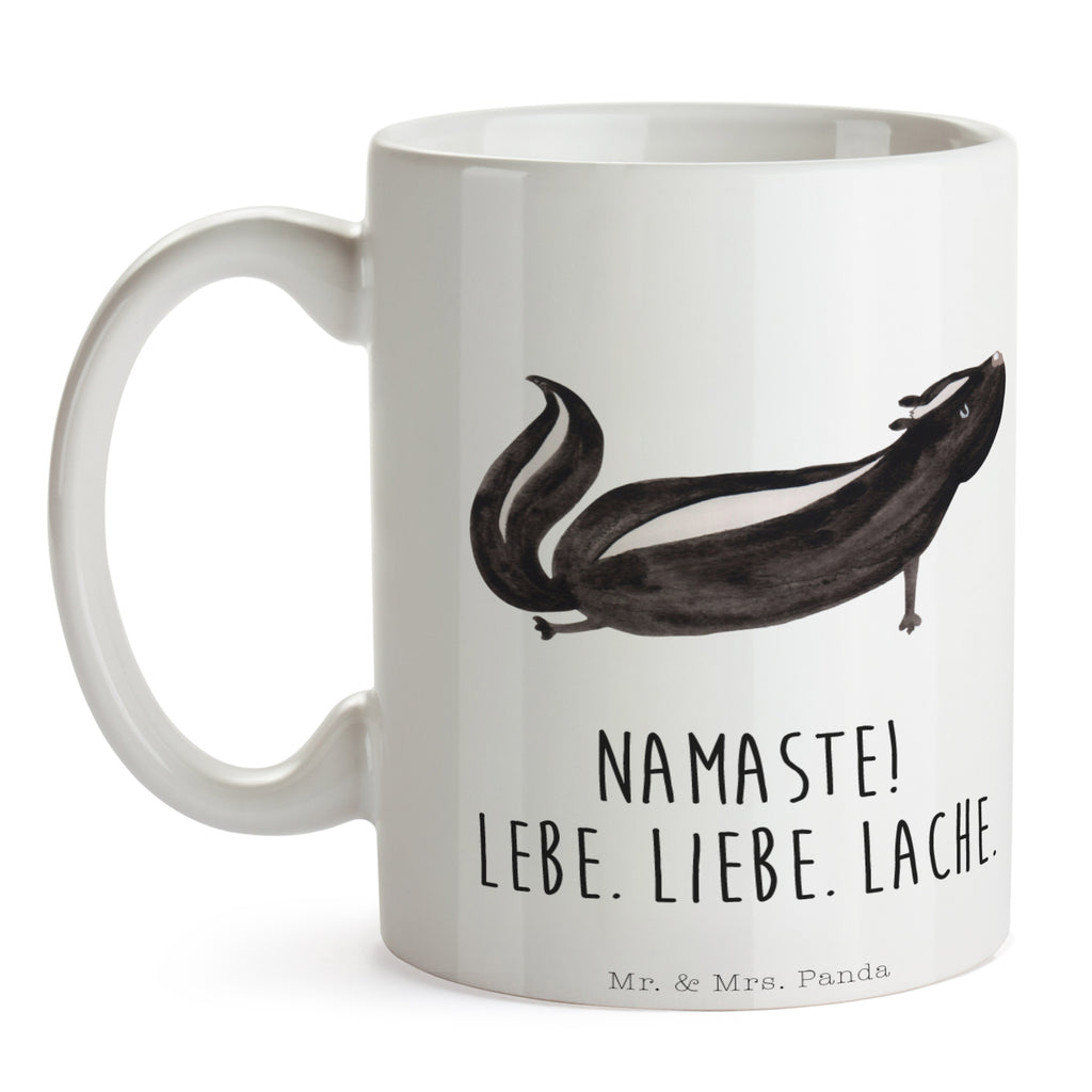 Tasse Stinktier Yoga Stinktier, Skunk, Wildtier, Raubtier, Stinker, Stinki, Yoga, Namaste, Lebe, Liebe, Lache Becher, Kaffeetasse, Kaffeebecher, Tee, Frühstück, Büro  Stinktier, Skunk