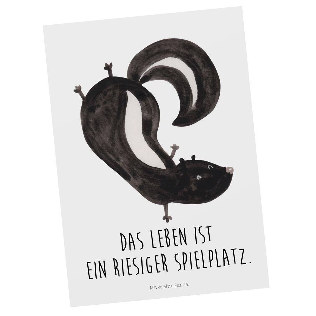 Postkarte Stinktier Handstand Geschenkkarte, Grußkarte, Karte, Einladung, Ansichtskarte, Geburtstagskarte, Einladungskarte, Dankeskarte, Stinktier, Skunk, Wildtier, Raubtier, Stinker, Stinki, Spielplatz, verpielt, Kind