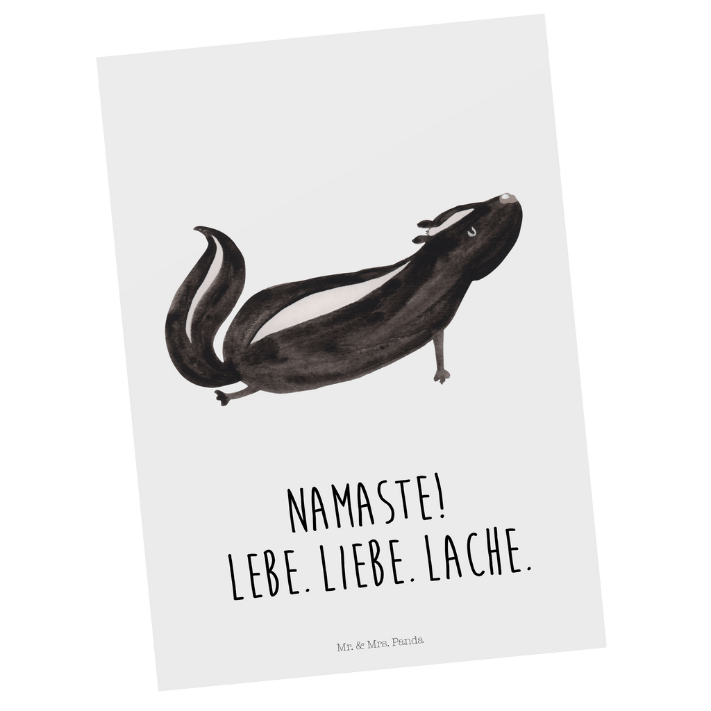 Postkarte Stinktier Yoga Geschenkkarte, Grußkarte, Karte, Einladung, Ansichtskarte, Geburtstagskarte, Einladungskarte, Stinktier, Skunk, Wildtier, Raubtier, Stinker, Stinki, Yoga, Namaste, Lebe, Liebe, Lache