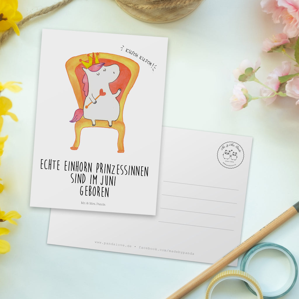 Postkarte Einhorn Prinzessin Juni Geschenkkarte, Grußkarte, Karte, Einladung, Ansichtskarte, Geburtstagskarte, Einladungskarte, Dankeskarte, Einhorn, Einhörner, Einhorn Deko, Pegasus, Unicorn, Geburtstag, Prinzessin, Geburtstagsgeschenk, Geschenk, Monat
