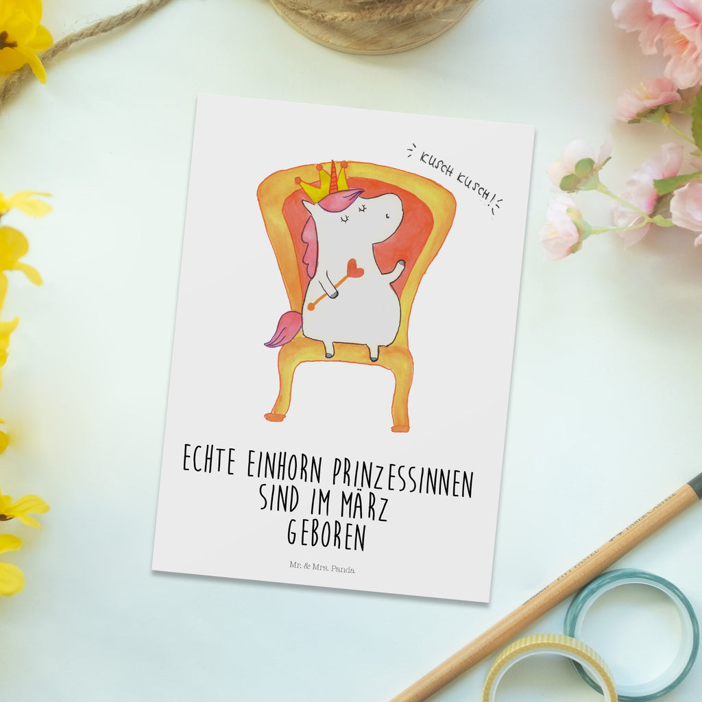 Postkarte Einhorn Prinzessin März Geschenkkarte, Grußkarte, Karte, Einladung, Ansichtskarte, Geburtstagskarte, Einladungskarte, Dankeskarte, Einhorn, Einhörner, Einhorn Deko, Pegasus, Unicorn, Geburtstag, Prinzessin, Geburtstagsgeschenk, Geschenk, Monat