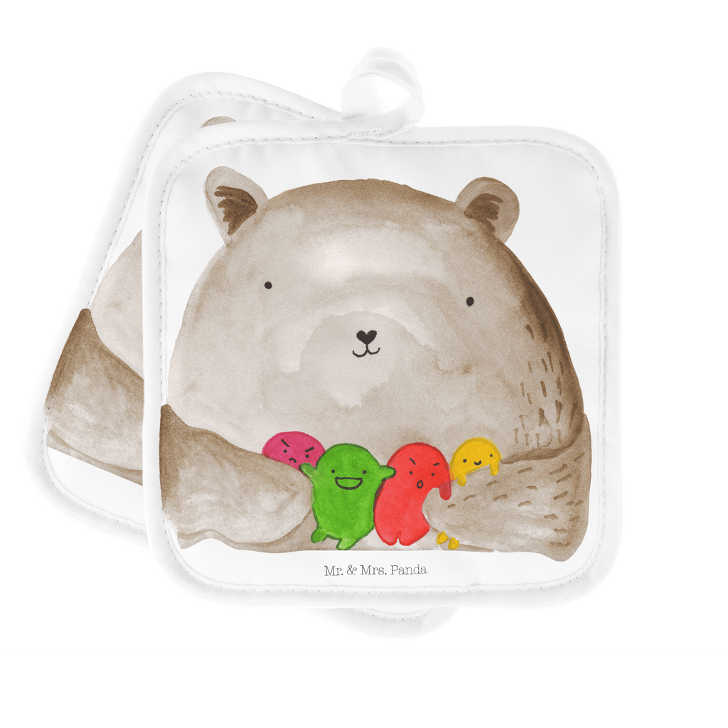 2er Set Topflappen  Bär Gefühl Topflappen, Topfuntersetzer, Ofenhandschuh, Topflappen Set, Topflappen lustig, Topflappen mit Spruch, Bär, Teddy, Teddybär, Wahnsinn, Verrückt, Durchgedreht