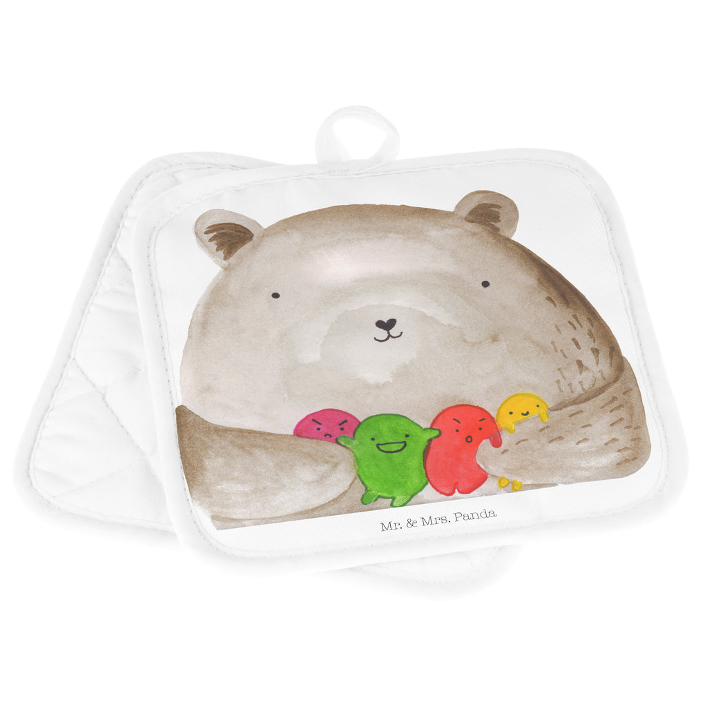 2er Set Topflappen  Bär Gefühl Topflappen, Topfuntersetzer, Ofenhandschuh, Topflappen Set, Topflappen lustig, Topflappen mit Spruch, Bär, Teddy, Teddybär, Wahnsinn, Verrückt, Durchgedreht