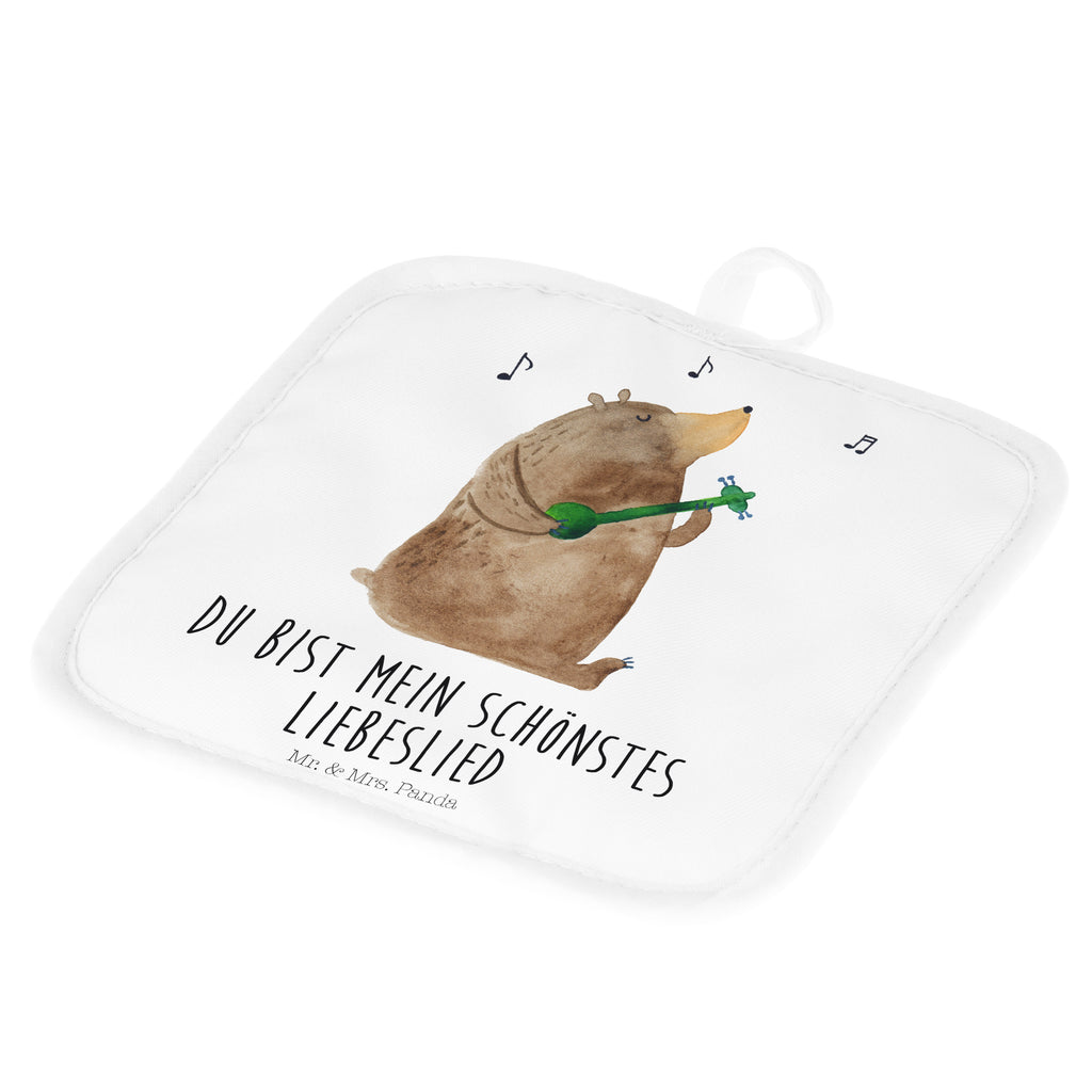 2er Set Topflappen  Bär Lied Topflappen, Topfuntersetzer, Ofenhandschuh, Topflappen Set, Topflappen lustig, Topflappen mit Spruch, Bär, Teddy, Teddybär, Bärchen, Bear, Liebeslied, Lied, Song, Valentinstag, Valentine, Geschenk, Partner, Liebe, Freundin, Frau, Herz, Spruch