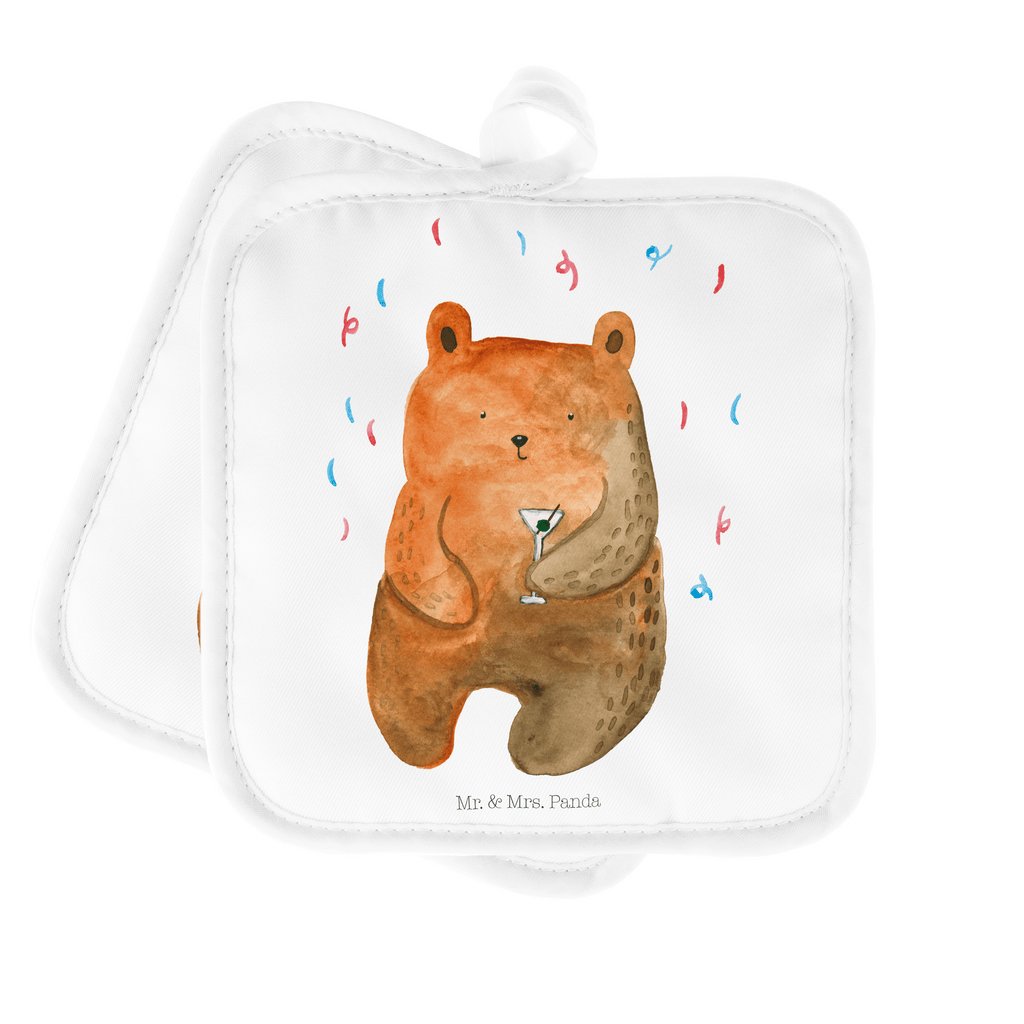 2er Set Topflappen  Bär Party Topflappen, Topfuntersetzer, Ofenhandschuh, Topflappen Set, Topflappen lustig, Topflappen mit Spruch, Bär, Teddy, Teddybär, Geburtstag, Geburtstagsgeschenk, Geschenk, Party, Feiern, Abfeiern, Mitbringsel, Gute Laune, Lustig