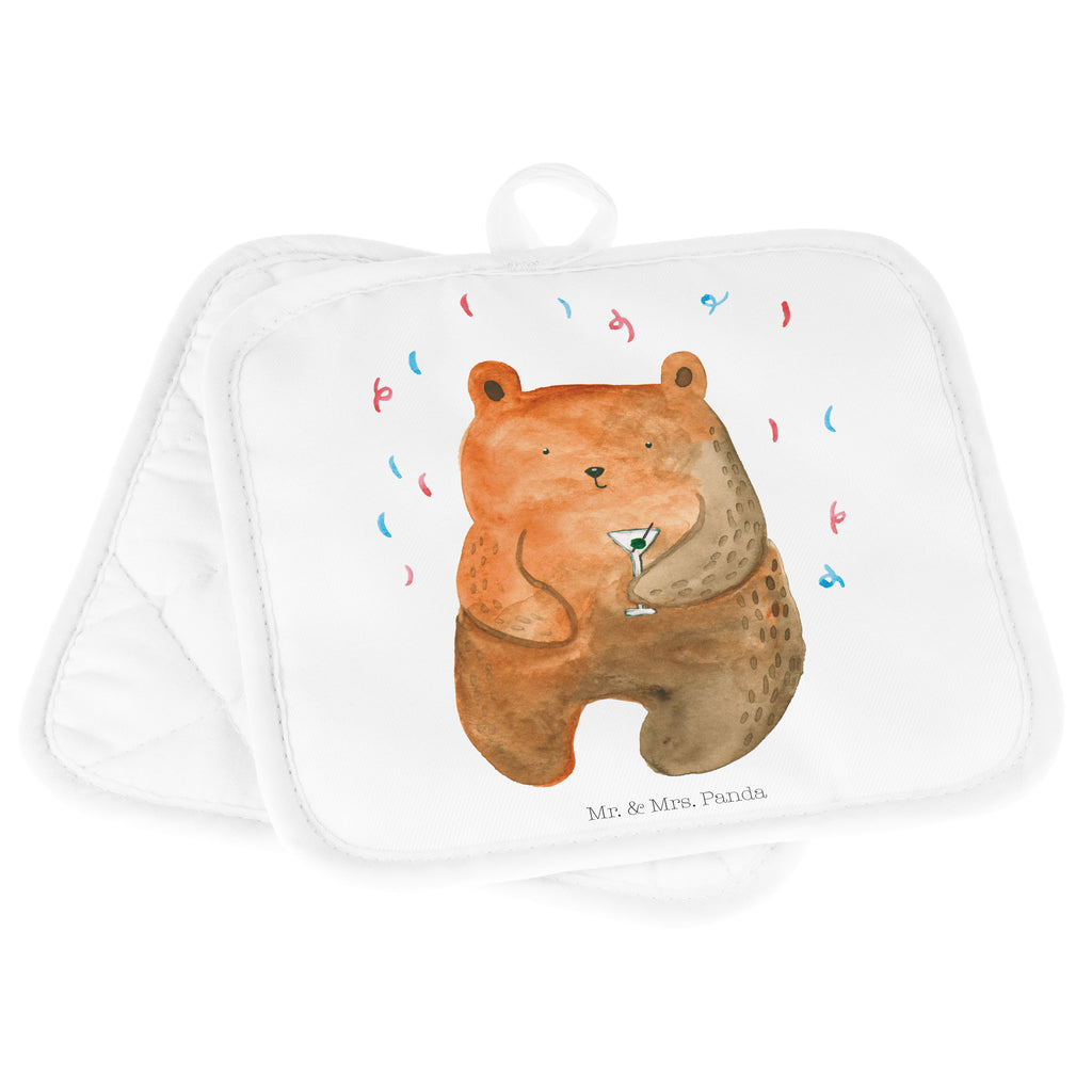 2er Set Topflappen  Bär Party Topflappen, Topfuntersetzer, Ofenhandschuh, Topflappen Set, Topflappen lustig, Topflappen mit Spruch, Bär, Teddy, Teddybär, Geburtstag, Geburtstagsgeschenk, Geschenk, Party, Feiern, Abfeiern, Mitbringsel, Gute Laune, Lustig