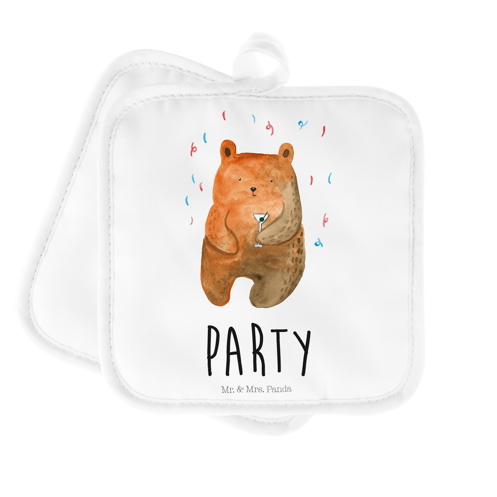 2er Set Topflappen  Bär Party Topflappen, Topfuntersetzer, Ofenhandschuh, Topflappen Set, Topflappen lustig, Topflappen mit Spruch, Bär, Teddy, Teddybär, Geburtstag, Geburtstagsgeschenk, Geschenk, Party, Feiern, Abfeiern, Mitbringsel, Gute Laune, Lustig