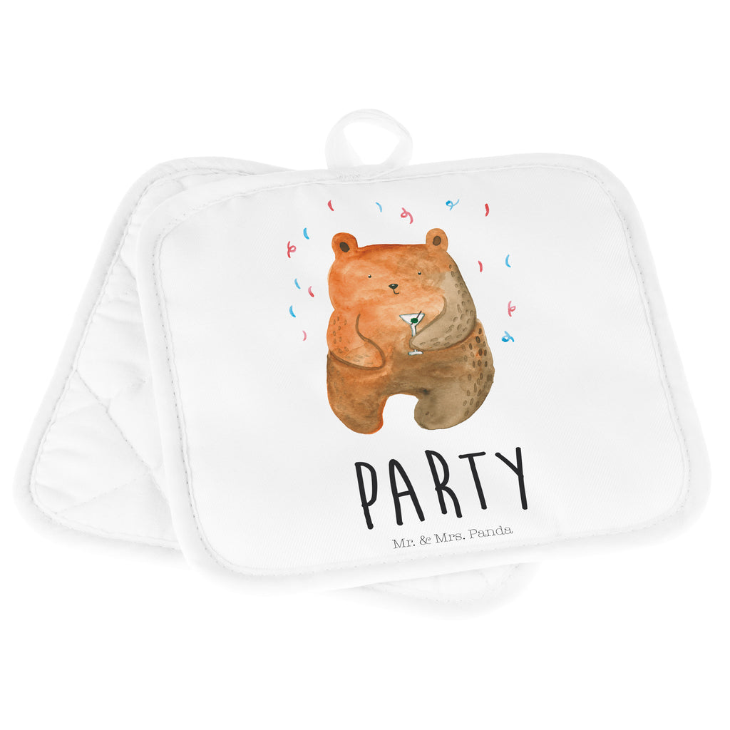 2er Set Topflappen  Bär Party Topflappen, Topfuntersetzer, Ofenhandschuh, Topflappen Set, Topflappen lustig, Topflappen mit Spruch, Bär, Teddy, Teddybär, Geburtstag, Geburtstagsgeschenk, Geschenk, Party, Feiern, Abfeiern, Mitbringsel, Gute Laune, Lustig