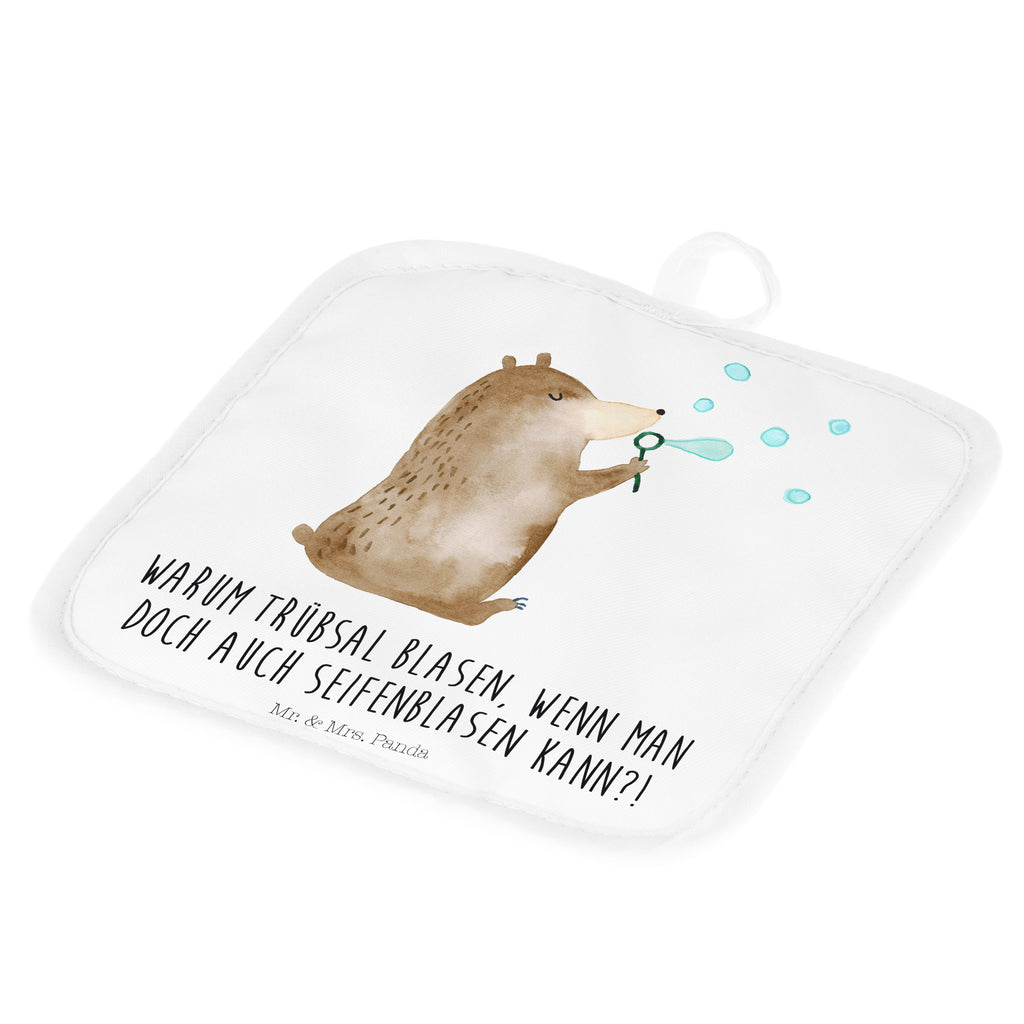 2er Set Topflappen  Bär Seifenblasen Topflappen, Topfuntersetzer, Ofenhandschuh, Topflappen Set, Topflappen lustig, Topflappen mit Spruch, Bär, Teddy, Teddybär, Seifenblasen Bär Lustig Sein Glücklich Traurig Happy