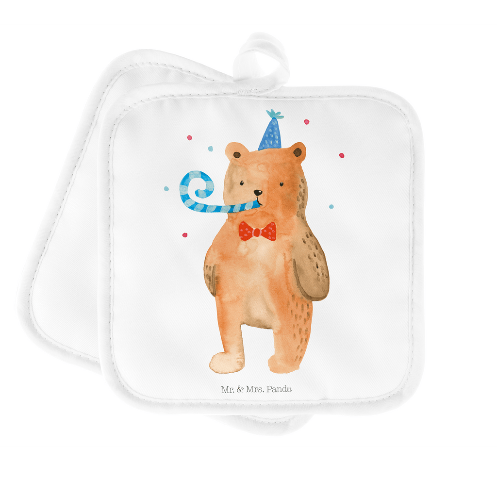 2er Set Topflappen  Birthday Bär Topflappen, Topfuntersetzer, Ofenhandschuh, Topflappen Set, Topflappen lustig, Topflappen mit Spruch, Bär, Teddy, Teddybär, Happy Birthday, Alles Gute, Glückwunsch, Geburtstag