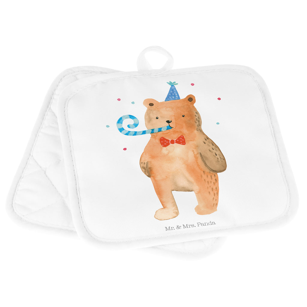2er Set Topflappen  Birthday Bär Topflappen, Topfuntersetzer, Ofenhandschuh, Topflappen Set, Topflappen lustig, Topflappen mit Spruch, Bär, Teddy, Teddybär, Happy Birthday, Alles Gute, Glückwunsch, Geburtstag