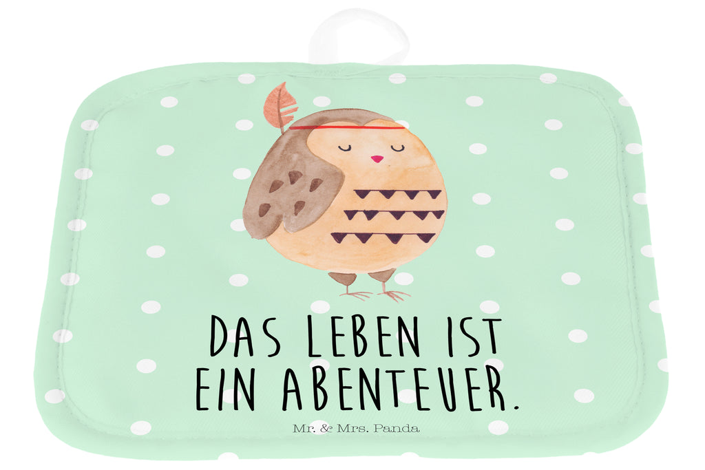 2er Set Topflappen  Eule Federschmuck Topflappen, Topfuntersetzer, Ofenhandschuh, Topflappen Set, Topflappen lustig, Topflappen mit Spruch, Eule, Eule Deko, Owl, Das Leben ist ein Abenteuer, Reisespruch, Federschmuck, Dekoration