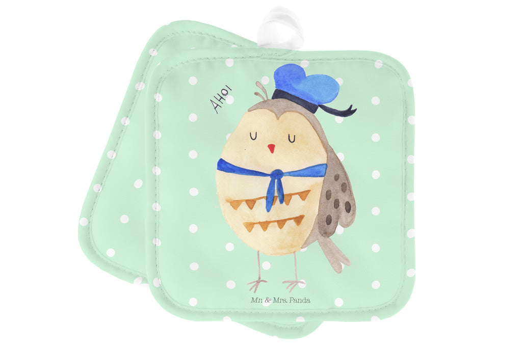 2er Set Topflappen  Eule Matrosen Topflappen, Topfuntersetzer, Ofenhandschuh, Topflappen Set, Topflappen lustig, Topflappen mit Spruch, Eule, Eule Spruch, Eule Deko, Owl, Wortspiel lustig, Matrose, Freundin, Ehe, Seefahrer, Heimathafen, Hochzeitstag Geschenk