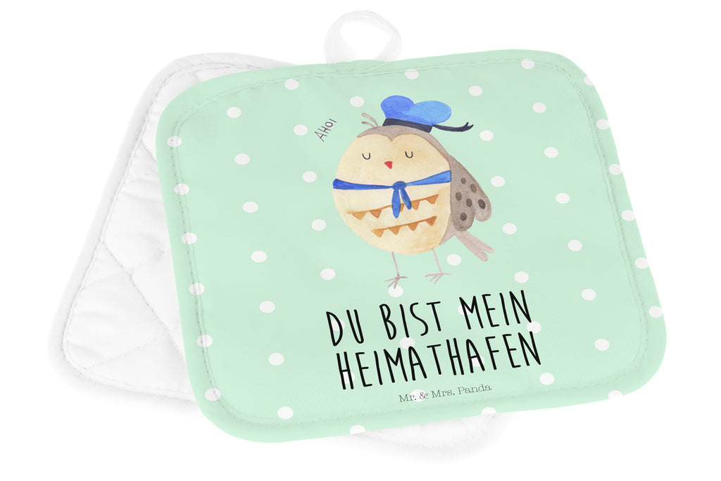 2er Set Topflappen  Eule Matrosen Topflappen, Topfuntersetzer, Ofenhandschuh, Topflappen Set, Topflappen lustig, Topflappen mit Spruch, Eule, Eule Spruch, Eule Deko, Owl, Wortspiel lustig, Matrose, Freundin, Ehe, Seefahrer, Heimathafen, Hochzeitstag Geschenk