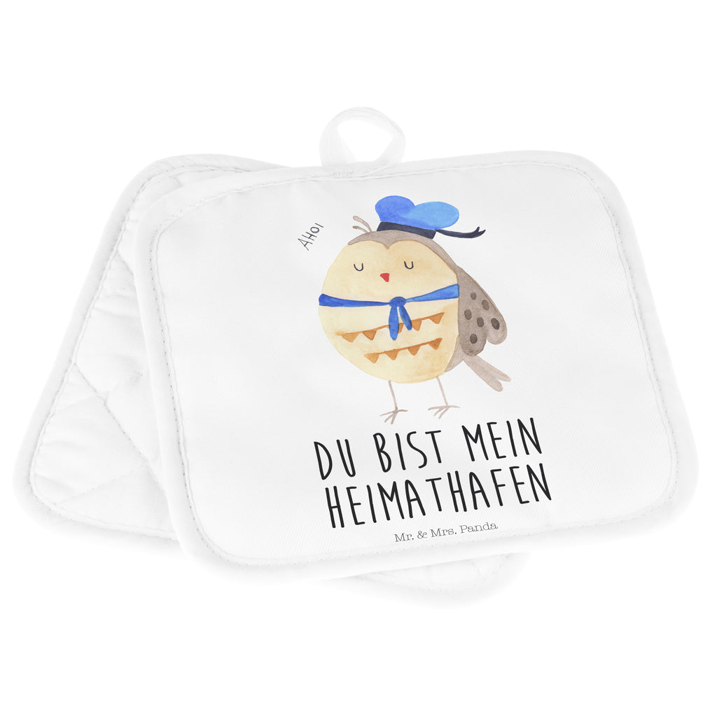 2er Set Topflappen  Eule Matrosen Topflappen, Topfuntersetzer, Ofenhandschuh, Topflappen Set, Topflappen lustig, Topflappen mit Spruch, Eule, Eule Spruch, Eule Deko, Owl, Wortspiel lustig, Matrose, Freundin, Ehe, Seefahrer, Heimathafen, Hochzeitstag Geschenk