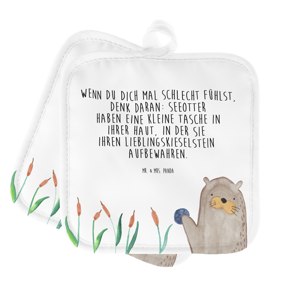2er Set Topflappen  Otter mit Stein Topflappen, Topfuntersetzer, Ofenhandschuh, Topflappen Set, Topflappen lustig, Topflappen mit Spruch, Otter, Fischotter, Seeotter, Otter Seeotter See Otter
