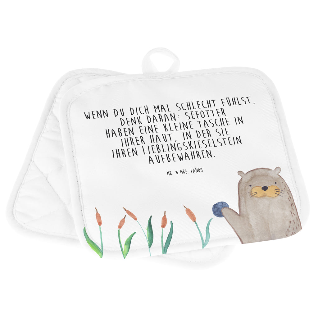 2er Set Topflappen  Otter mit Stein Topflappen, Topfuntersetzer, Ofenhandschuh, Topflappen Set, Topflappen lustig, Topflappen mit Spruch, Otter, Fischotter, Seeotter, Otter Seeotter See Otter