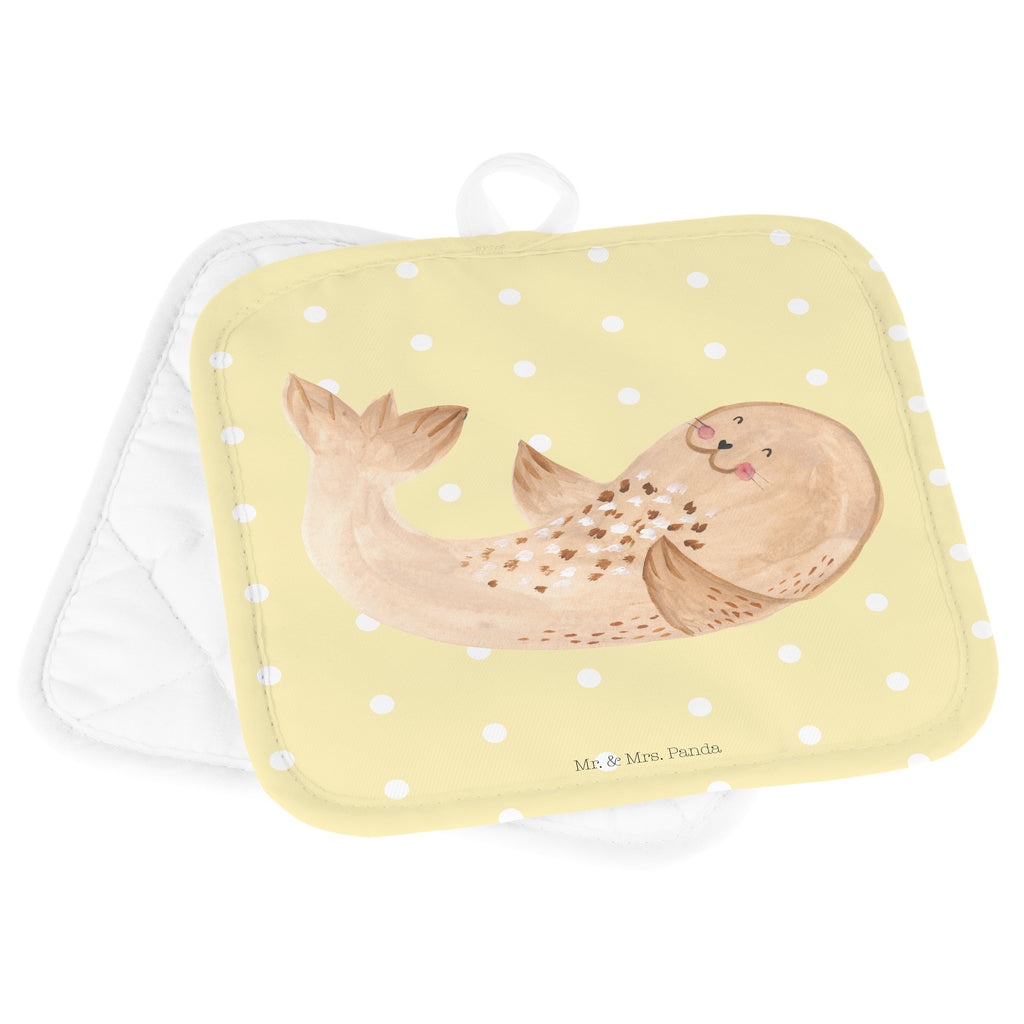 2er Set Topflappen  Robbe liegend Topflappen, Topfuntersetzer, Ofenhandschuh, Topflappen Set, Topflappen lustig, Topflappen mit Spruch, Tiermotive, Gute Laune, lustige Sprüche, Tiere, Robbe, Robben, Seehund, Strand, Meerestier, Ostsee, Nordsee, Lachen, Freude