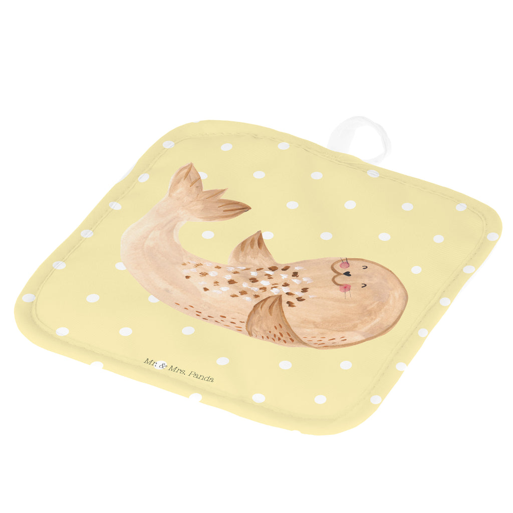 2er Set Topflappen  Robbe liegend Topflappen, Topfuntersetzer, Ofenhandschuh, Topflappen Set, Topflappen lustig, Topflappen mit Spruch, Tiermotive, Gute Laune, lustige Sprüche, Tiere, Robbe, Robben, Seehund, Strand, Meerestier, Ostsee, Nordsee, Lachen, Freude