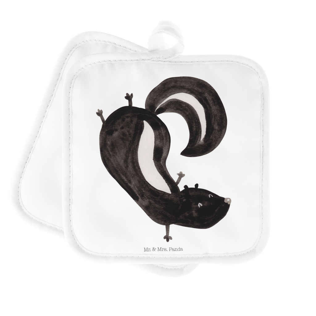 2er Set Topflappen  Stinktier Handstand Topflappen, Topfuntersetzer, Ofenhandschuh, Topflappen Set, Topflappen lustig, Topflappen mit Spruch, Stinktier, Skunk, Wildtier, Raubtier, Stinker, Stinki, Spielplatz, verpielt, Kind