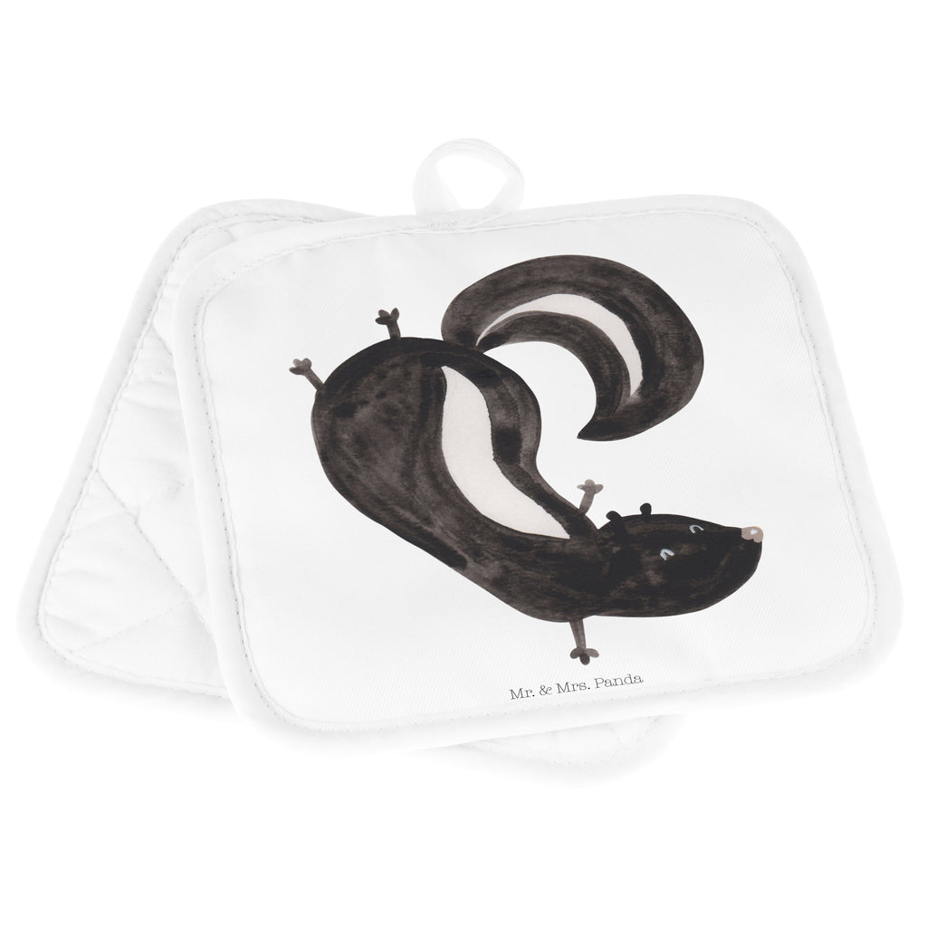 2er Set Topflappen  Stinktier Handstand Topflappen, Topfuntersetzer, Ofenhandschuh, Topflappen Set, Topflappen lustig, Topflappen mit Spruch, Stinktier, Skunk, Wildtier, Raubtier, Stinker, Stinki, Spielplatz, verpielt, Kind