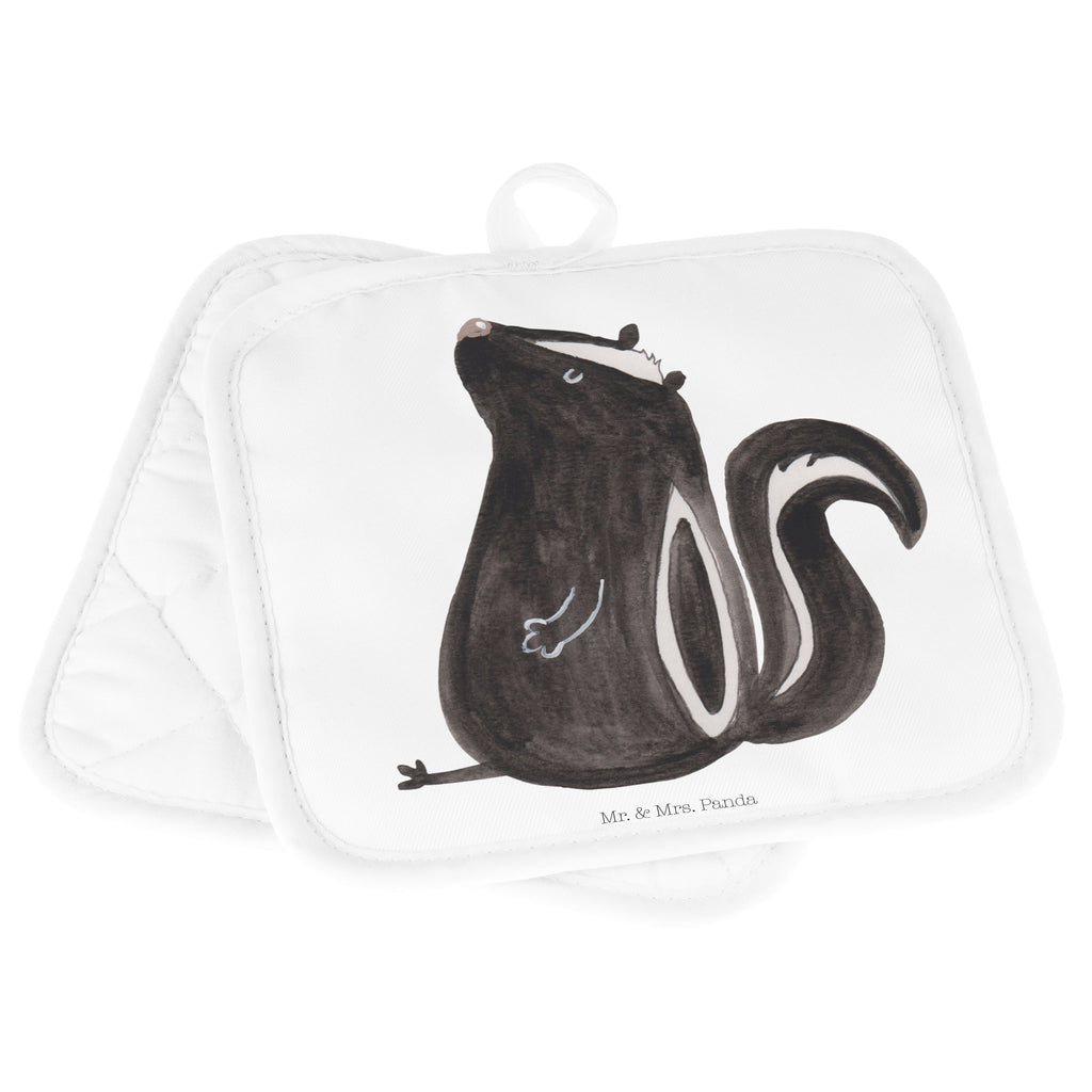 2er Set Topflappen  Stinktier sitzend Topflappen, Topfuntersetzer, Ofenhandschuh, Topflappen Set, Topflappen lustig, Topflappen mit Spruch, Stinktier, Skunk, Wildtier, Raubtier, Stinker, Stinki, Spruch, Büro, Recht, Besserwisser