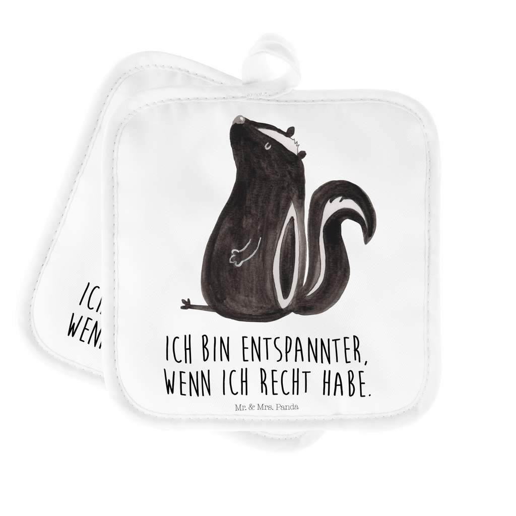 2er Set Topflappen  Stinktier sitzend Topflappen, Topfuntersetzer, Ofenhandschuh, Topflappen Set, Topflappen lustig, Topflappen mit Spruch, Stinktier, Skunk, Wildtier, Raubtier, Stinker, Stinki, Spruch, Büro, Recht, Besserwisser