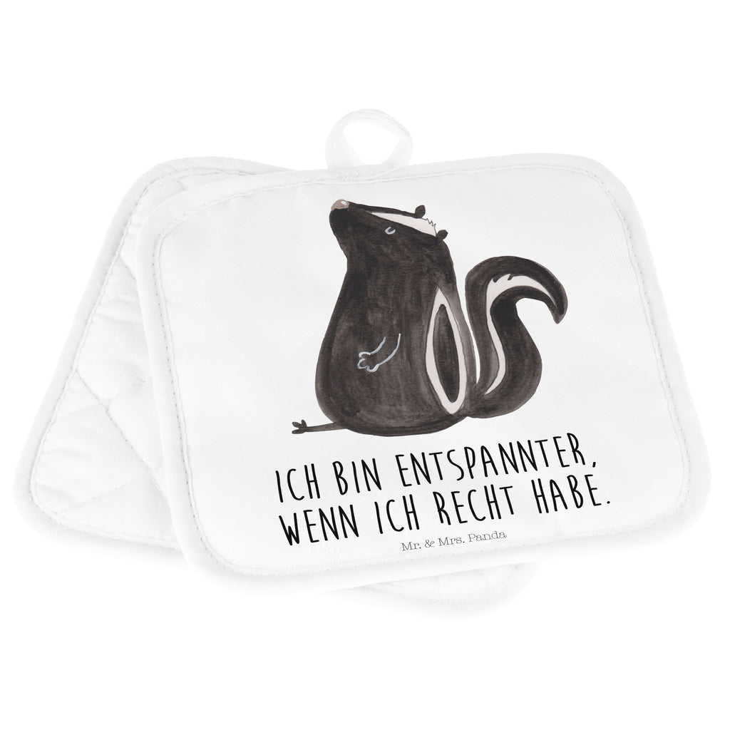 2er Set Topflappen  Stinktier sitzend Topflappen, Topfuntersetzer, Ofenhandschuh, Topflappen Set, Topflappen lustig, Topflappen mit Spruch, Stinktier, Skunk, Wildtier, Raubtier, Stinker, Stinki, Spruch, Büro, Recht, Besserwisser