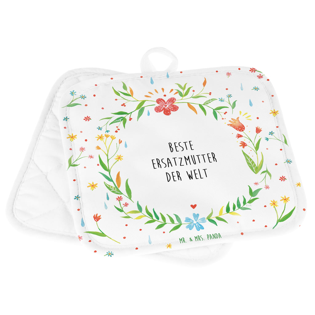 2er Set Topflappen  Design Frame Barfuß Wiese Ersatzmutter Geschenk Topflappen, Topfuntersetzer, Ofenhandschuh, Topflappen Set, Topflappen lustig, Topflappen mit Spruch Ersatzmutter, Ersatzmama, Mama, Mami, Mutter, Muttertag, Mutti, Ma, Tochter, Sohn, Dankeschön, Danke, Beste Mama, Beste, Supermama 