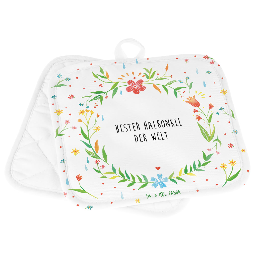 2er Set Topflappen  Design Frame Barfuß Wiese Halbonkel Geschenk Topflappen, Topfuntersetzer, Ofenhandschuh, Topflappen Set, Topflappen lustig, Topflappen mit Spruch Onkel, bester Onkel, Halbonkel, Stiefonkel, Stief, Stiefgeschwister, Geschenk, Familie, Kleinigkeit 