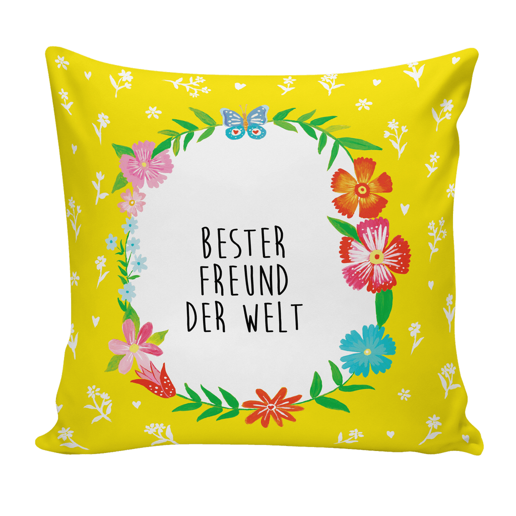 40x40 Kissen Design Frame Happy Girls Freund Kissenhülle, Kopfkissen, Sofakissen, Dekokissen, Motivkissen, Geschenk